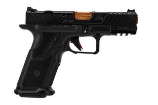 Zev Technologies OZ9C Compact 9mm pistol with black and bronze color scheme